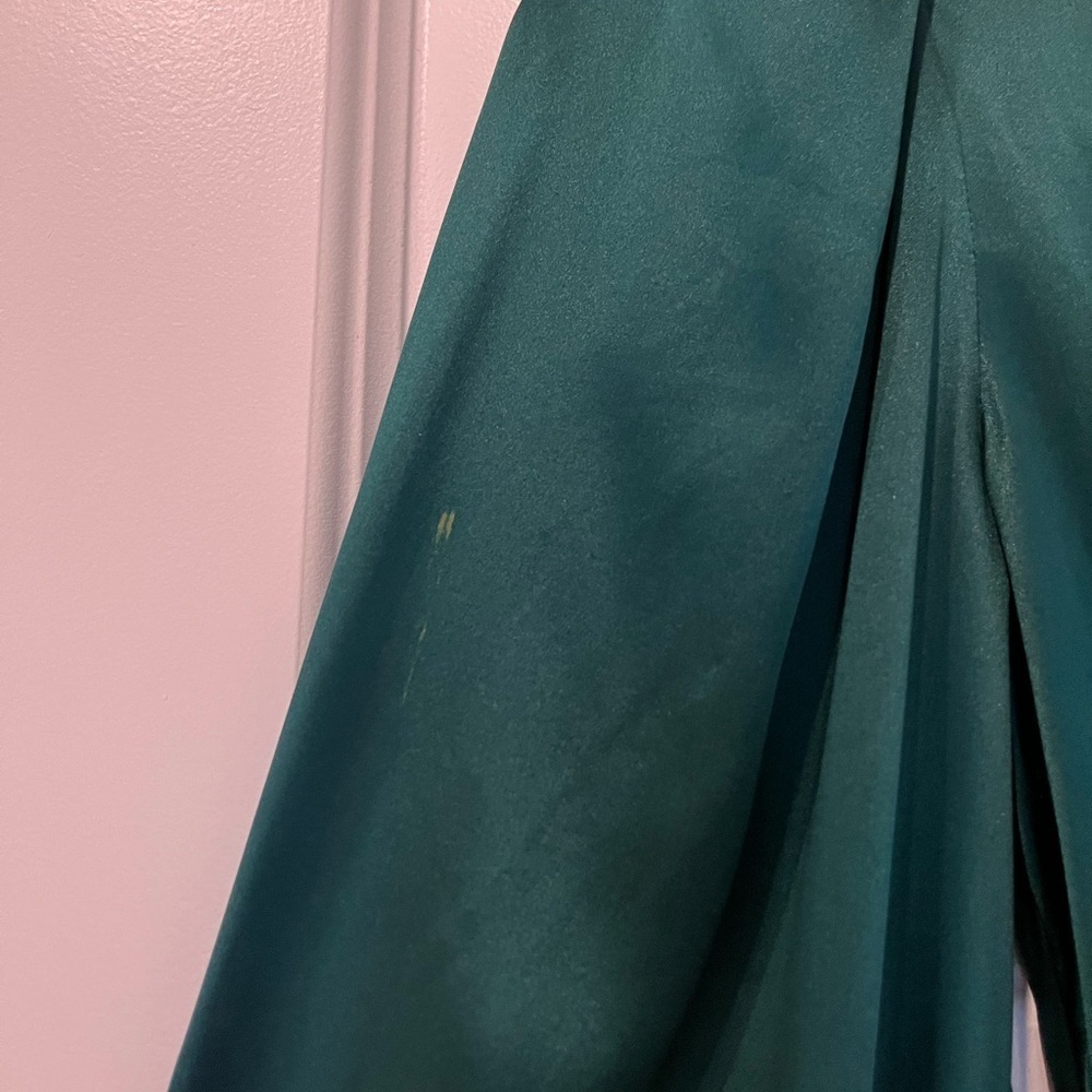 Reformation Women's Keats Deep Green Event Pure Silk Dress - Picture 7 of 11